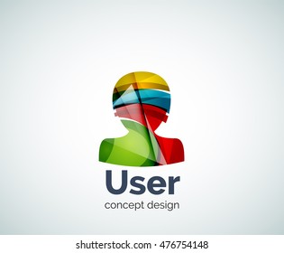 User avatar logo template, abstract geometric glossy business icon