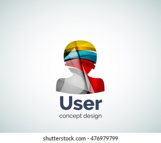User avatar logo template, abstract geometric glossy business icon