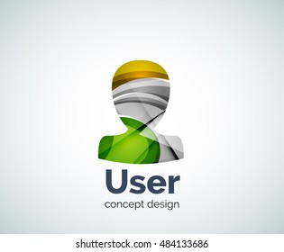Vorlage für das Benutzeravatar-Logo, abstraktes, geometrisches Hochglanz-Business-Symbol
