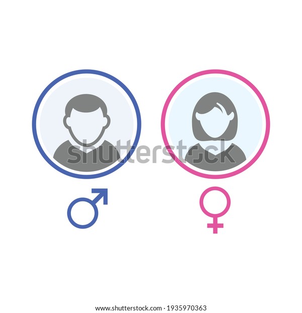 \
User avatar. male and female face isolated\
on white background