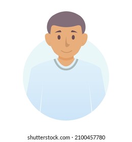 User avatar man flat color style cartoon character. Vector Illustration 10 eps