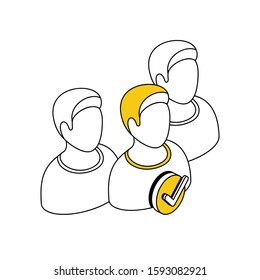 User avatar man leader candidate. Vector line, 3d stroke isometric, color web icon, new flat style. Creative illustration design, abstract idea for infographics.