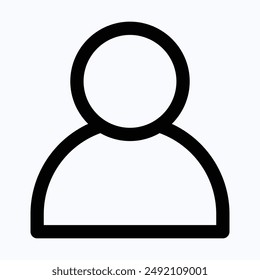 User Avatar For Mobile Apps Interface Icon, Profile Vector Icon, Lineal Isolated Vector Icon.