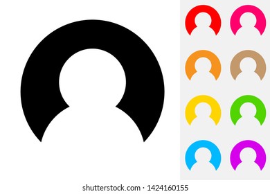 User Avatar. Negative Space Icon