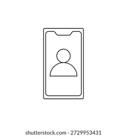 Avatar del usuario en la pantalla del teléfono inteligente para el App móvil