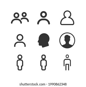User Avatar, Person, User vector icon set.