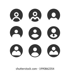 User Avatar, Person, User vector icon set.