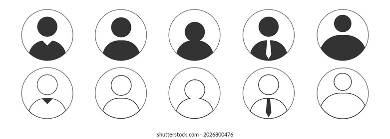 Avatar de usuario, Persona, conjunto de iconos del vector de usuario.