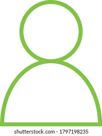 Sitio web de ilustración de vector verde del icono del perfil del avatar del usuario o botón de interfaz de usuario del miembro de la aplicación