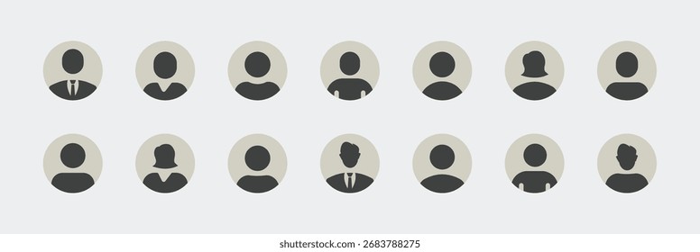User avatar or profile vector icons set. Avatar icon designs