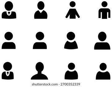 User Avatar Vector Collection – Modern Icons Representing People, Profiles, and Accounts for Web, App, and UI Design