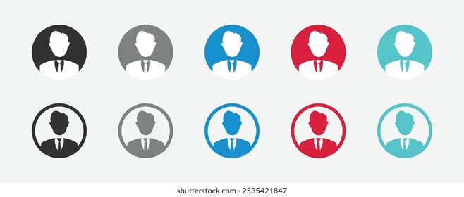 User avatar vector icon designs. Worker vector icon. Employee icon. Employer icon. User profile sign. Manager sign