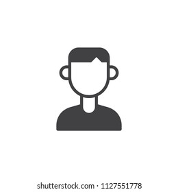 User avatar vector icon. filled flat sign for mobile concept and web design. Man faceless simple solid icon. Symbol, logo illustration. Pixel perfect vector graphics