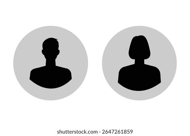 Usuário avatar vetor ícone desenhos planos conjunto. Coleção de sinais de perfil vetorial de homem e mulher. Avatar, perfil do usuário, ícone de pessoa, silhueta de gênero neutro, picture.Suitable para perfil de mídia social