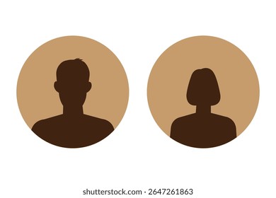 User avatar vector icon flat designs set. Man and woman vector profile signs collection. Avatar, user profile, person icon, gender neutral silhouette, profile picture.Suitable for social media profile