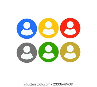 User avatar vector icon set. Human silhouette avatar. Client symbol, member profile, login head sign vector design and illustration.
