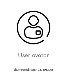 user avatar vector line icon. Simple element illustration. user avatar outline icon from social concept. Can be used for web and mobile
