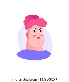 User avatar woman. Teacher, business woman, secretary Vector illustration