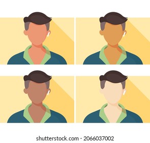 User Avatar - Young Man wearing T-Shirt and wireless earphone -  Stock Illustration  as EPS 10 File