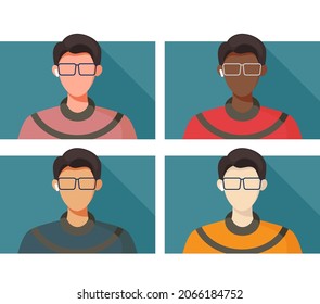 User Avatar - Young Man mit T-Shirt und drahtlosem Ohrhörer - Stockillustration als EPS10-Datei