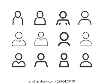 User Avatar,Person, User vector icon set. Account Profile