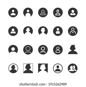 User Avatar,Person,User glyph icon set. Account Profile, Contact, Person, Personal.