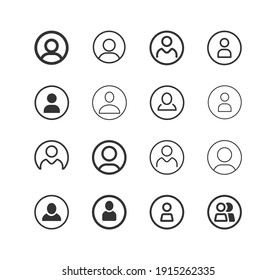 User Avatar,Person,User Line Icon Set. Account Profile, Contact, Person, Personal.