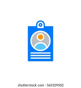User badge icon vector, filled flat sign, solid colorful pictogram isolated on white. Id card symbol, logo illustration