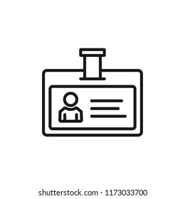 User badge outline icon. linear style sign for mobile concept and web design. Id card simple line vector icon. Symbol, logo illustration. Pixel perfect vector graphics