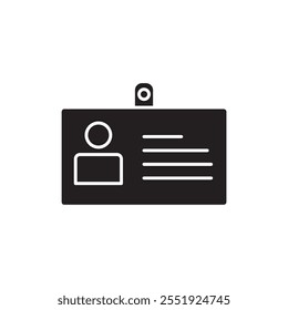 User badge vector icon, simple flat black trendy style illustration for web and app..eps