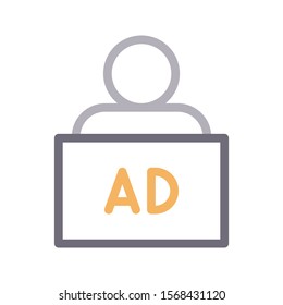 user banner vector thin line icon 
