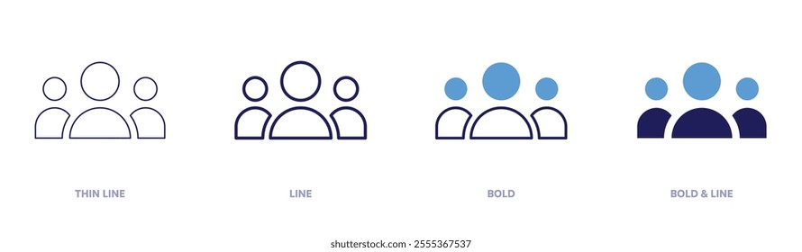 User behavior icon in 4 different styles. Thin Line, Line, Bold, and Bold Line. Duotone style. Editable stroke.