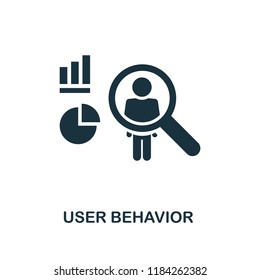 User Behavior icon. Monochrome style design from big data collection. UI. Pixel perfect simple pictogram user behavior icon. Web design, apps, software, print usage.