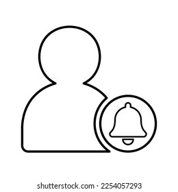 User Bell Icon in Line Style