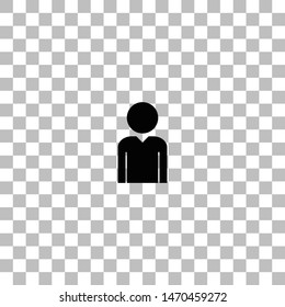 User. Black flat icon on a transparent background. Pictogram for your project