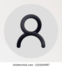 User blended bold black line icon. Vector illustration of user shape fluid pictogram in a circle over white background for your graphic and web design