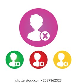 User Block Icon Set – Profile Removal, Delete Account, and Access Denied Symbols