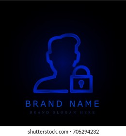 User blue chromium metallic logo