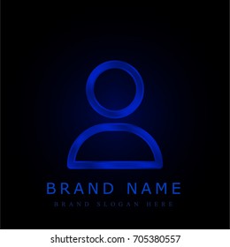 User blue chromium metallic logo