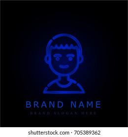 User blue chromium metallic logo