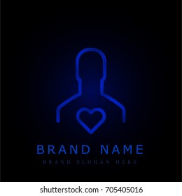 User blue chromium metallic logo