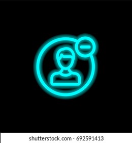 User blue glowing neon ui ux icon. Glowing sign logo vector