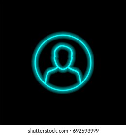 USer blue glowing neon ui ux icon. Glowing sign logo vector