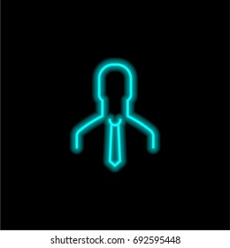 User blue glowing neon ui ux icon. Glowing sign logo vector