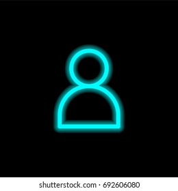 User blue glowing neon ui ux icon. Glowing sign logo vector
