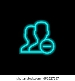 User blue glowing neon ui ux icon. Glowing sign logo vector