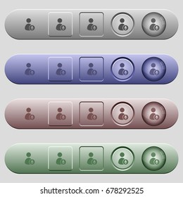 User broadcasting icons on rounded horizontal menu bars in different colors and button styles