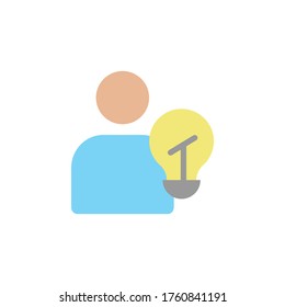 User, bulb colored icon. Simple colored element illustration. User, bulb concept symbol design from Business strategy set. Can be used for web and mobile