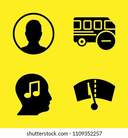 user, bus, profile and windshield vector icon set. Sample icons set for web and graphic design