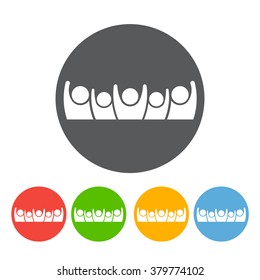 User button icon. Five Person symbol. Winner concept. Vector graphic